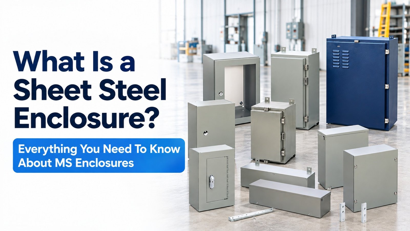 sheet steel enclosure with lockable door